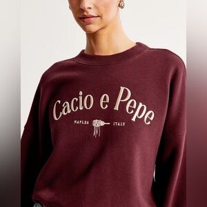 Abercrombie & Fitch Cacio e Pepe Sweater Soft A&F Collection Maroon Size Small